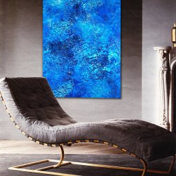 The Blue Series by Jennifer Rae Ochs 36 x 60 Mixed Media, Acrylics on Canvas