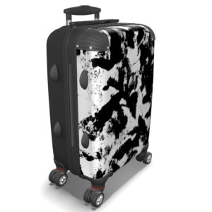black and white travel luggage