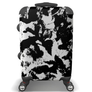The Black and White Travel Suitcase by Artist Jennifer Rae Ochs