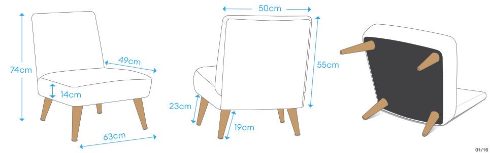 Occasional Chair Dimension Chart, Jennifer Rae Ochs