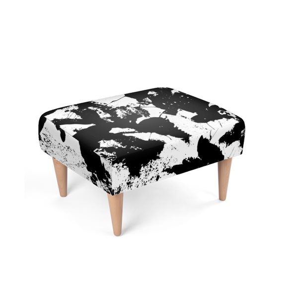 Black and White Footstool by JRO ART