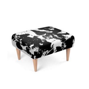 Footstool Black and White by JRO ART